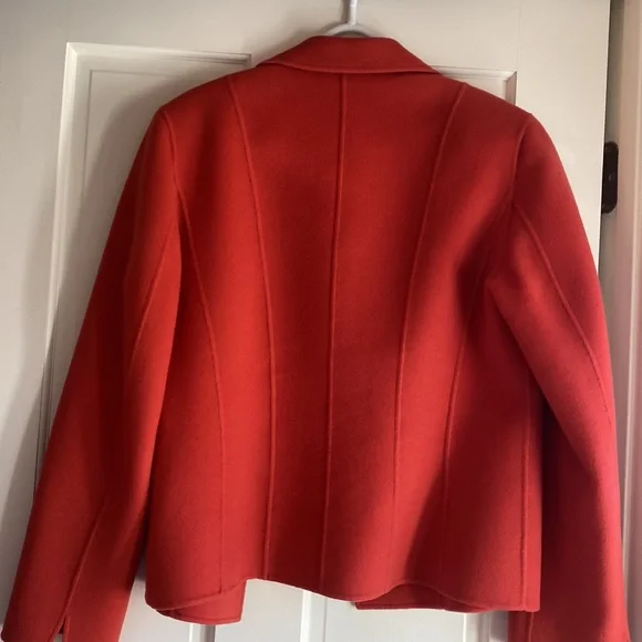 Orange shell style blazer. 100% wool size 12 - Picture 3 of 4